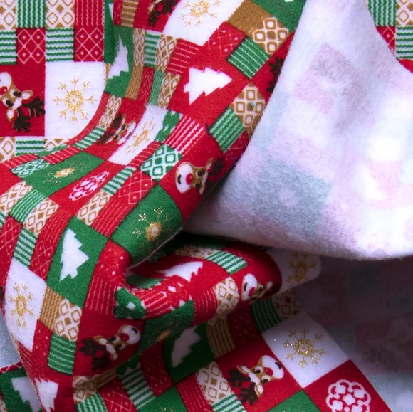 Tela fleece navideño por metro y por rollo, Telas Bogotá
