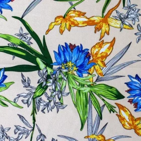 Tela Seda Crepé Estampada por metro y por mayor