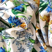Tela seda crepé estampada por metro y por rollo, Telas Bogotá