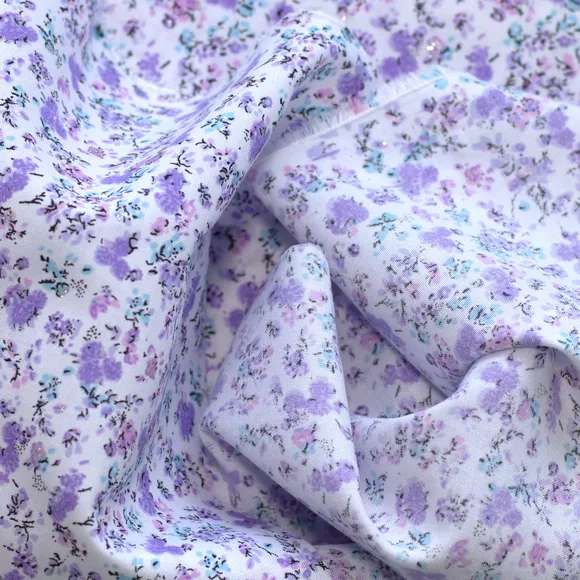 Tela dacrón flores escarchadas por metro y por rollo, Telas Bogotá