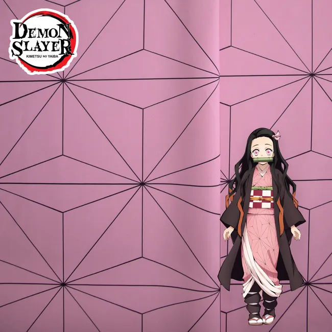 Tela para confeccionar el kimono del disfraz de Nezuko Kamado de Kimetsu No Yaiba o Demon Slayer, por metro y por rollo, telas Bogotá, telas Medellín, telas Cali, telas Colombia, telas alquería, Textti