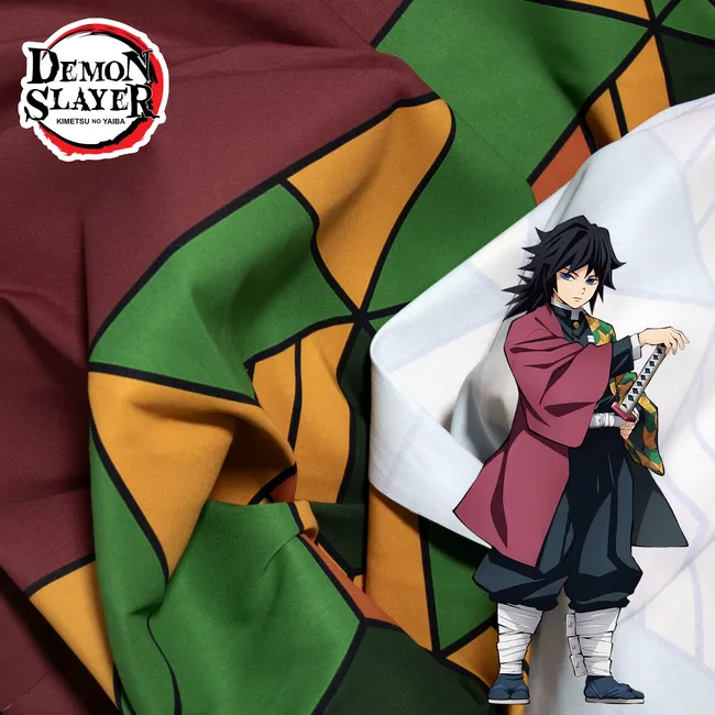 Tela para confeccionar el kimono del disfraz de Tomioka Giyu de Kimetsu No Yaiba o Demon Slayer, por metro y por rollo, telas Bogotá, telas Medellín, telas Cali, telas Colombia, telas alquería, Textti
