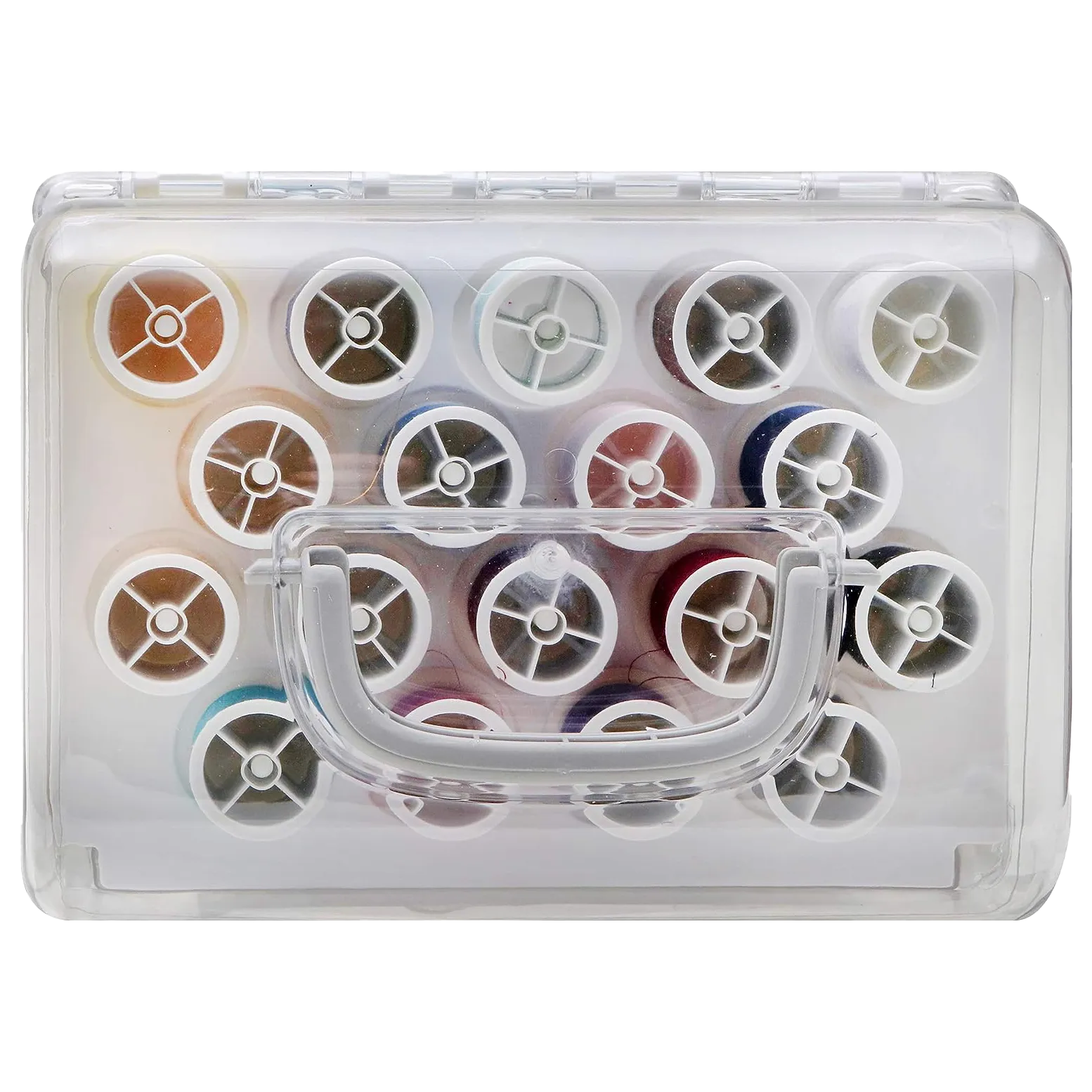 Kit de Costura Singer Sew-It-Goes abierto con hilos, tijeras y accesorios.