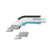 Tijeras eléctricas inalámbricas BLACK+DECKER 4V MAX con cuchillas intercambiables.