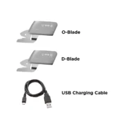 Tijeras eléctricas inalámbricas BLACK+DECKER 4V MAX con cuchillas intercambiables.