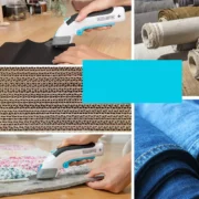 Tijeras eléctricas inalámbricas BLACK+DECKER 4V MAX con cuchillas intercambiables.