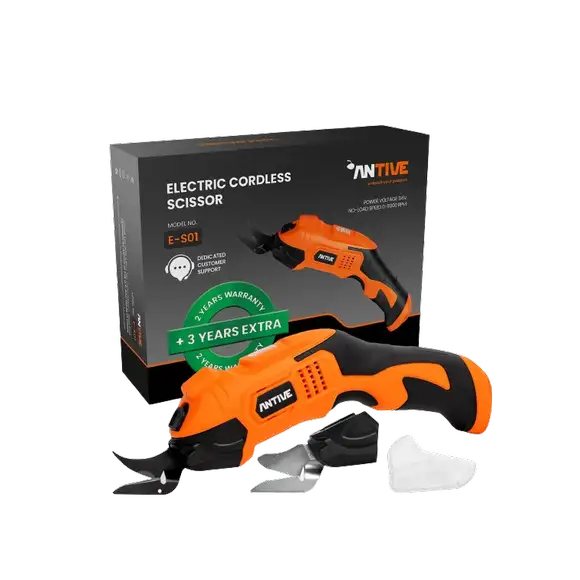 Tijeras Eléctricas Inalámbricas Antive con accesorios.