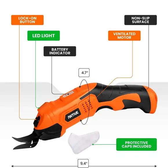 Tijeras Eléctricas Inalámbricas Antive con accesorios.