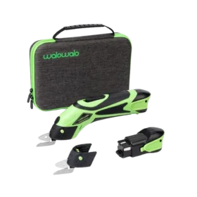 Tijeras Eléctricas Inalámbricas con accesorios y baterías.