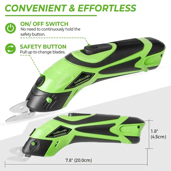 Tijeras Eléctricas Inalámbricas con accesorios y baterías.