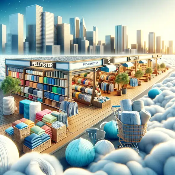 Productos de poliéster en un entorno de venta minorista