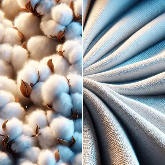 Comparación de la sensación de algodón y poliéster