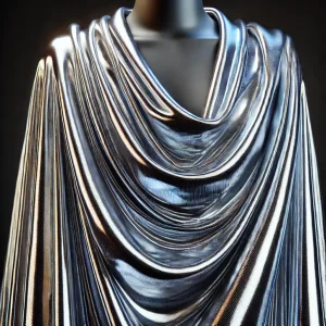 Imagen de tela con acabado brillante mostrando su apariencia reflectante y luminosa