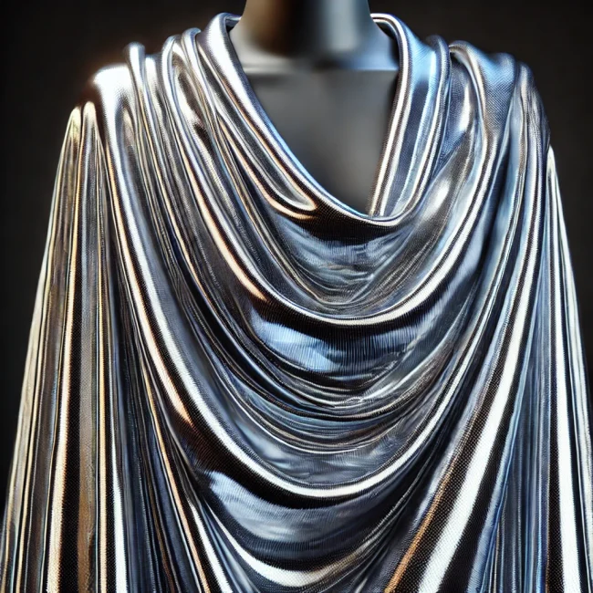 Imagen de tela con acabado brillante mostrando su apariencia reflectante y luminosa