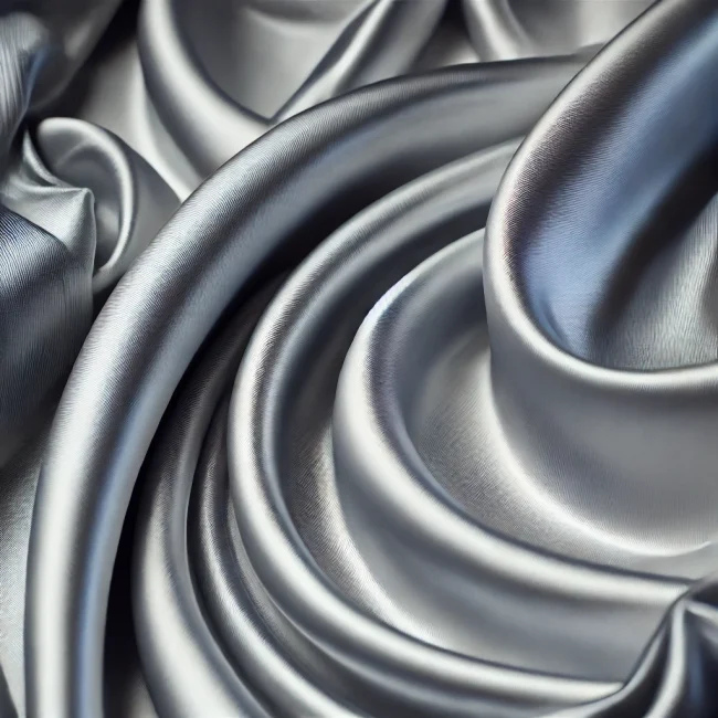 Imagen de tela con acabado satinado mostrando su superficie suave y brillante.