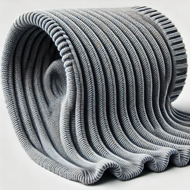 Imagen de tejido acanalado mostrando su textura de ranuras y costillas.