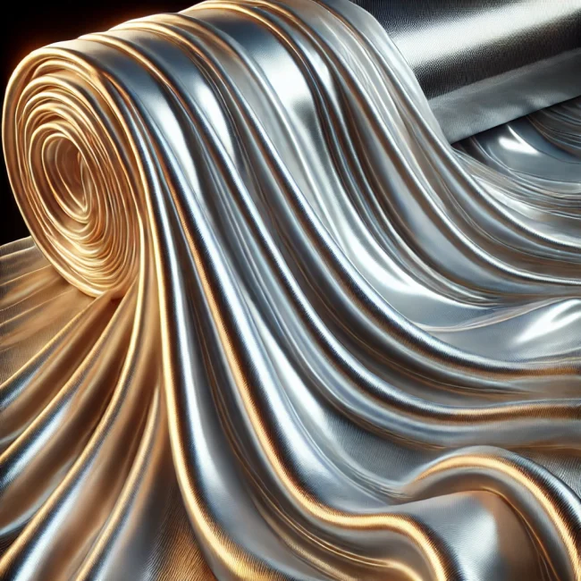 Imagen de tejido de acetato de celulosa mostrando su apariencia brillante y sedosa.