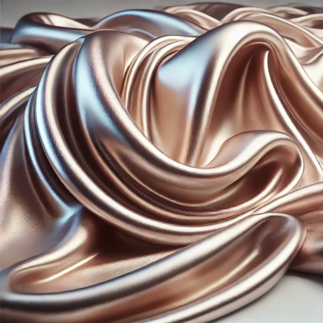 Imagen de tejido de acetato mostrando su apariencia brillante y sedosa.