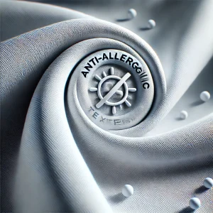 Imagen de tejido antialérgico mostrando su suavidad y propiedades hipoalergénicas.
