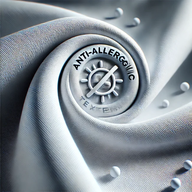 Imagen de tejido antialérgico mostrando su suavidad y propiedades hipoalergénicas.