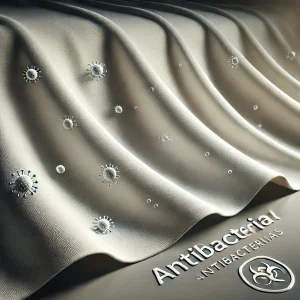 Imagen de tejido antibacteriano mostrando su textura limpia y propiedades higiénicas.
