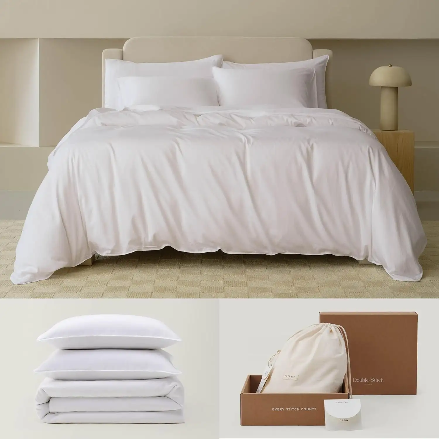 Set de Duvet TENCEL™ Algodón Ultra Suave Double Stitch
