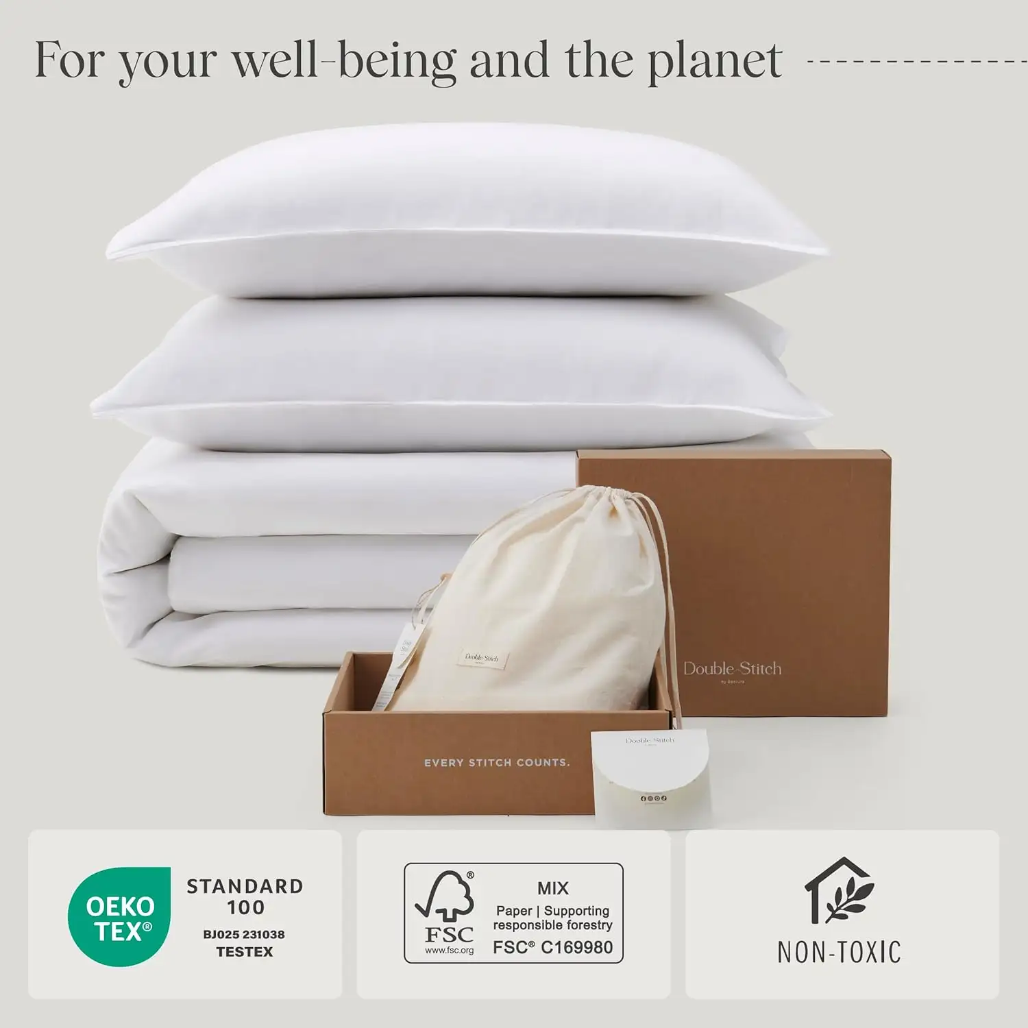 Set de Duvet TENCEL™ Algodón Ultra Suave Double Stitch