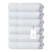 Toallas de Manos Premium de Algodón Egipcio White Classic (Set de 6 toallas)