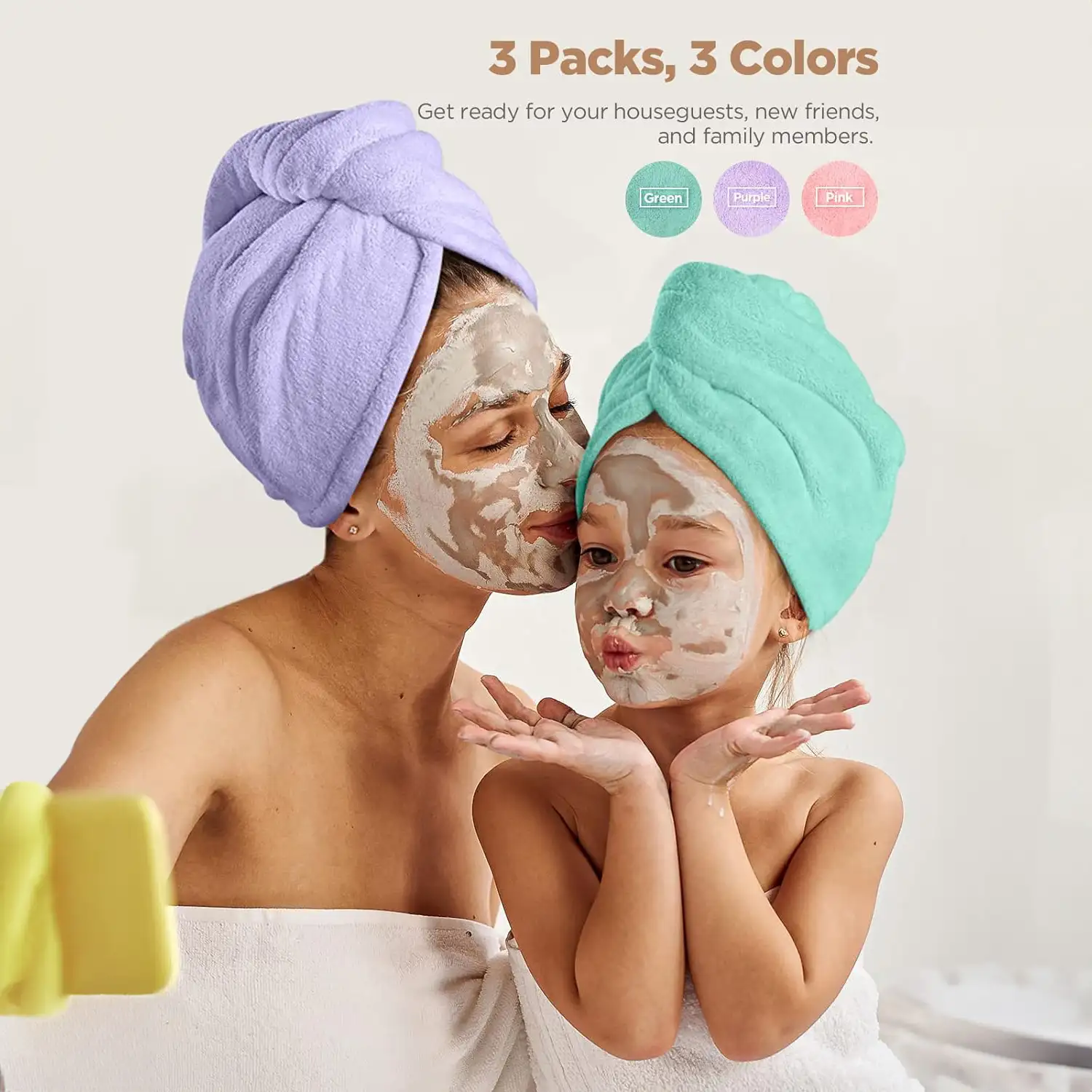 Toallas de Microfibra para el Cabello Hicober (Set de 3)