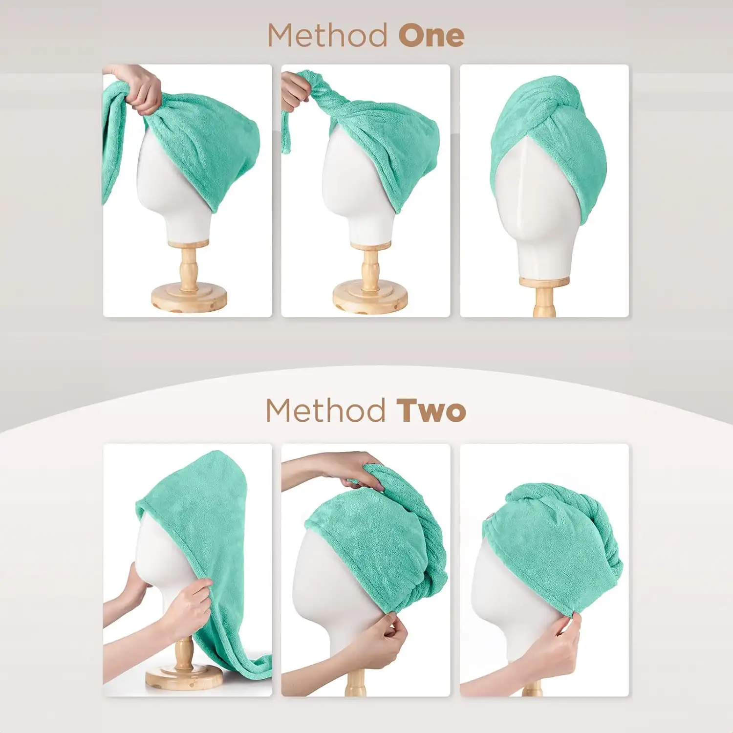 Toallas de Microfibra para el Cabello Hicober (Set de 3)