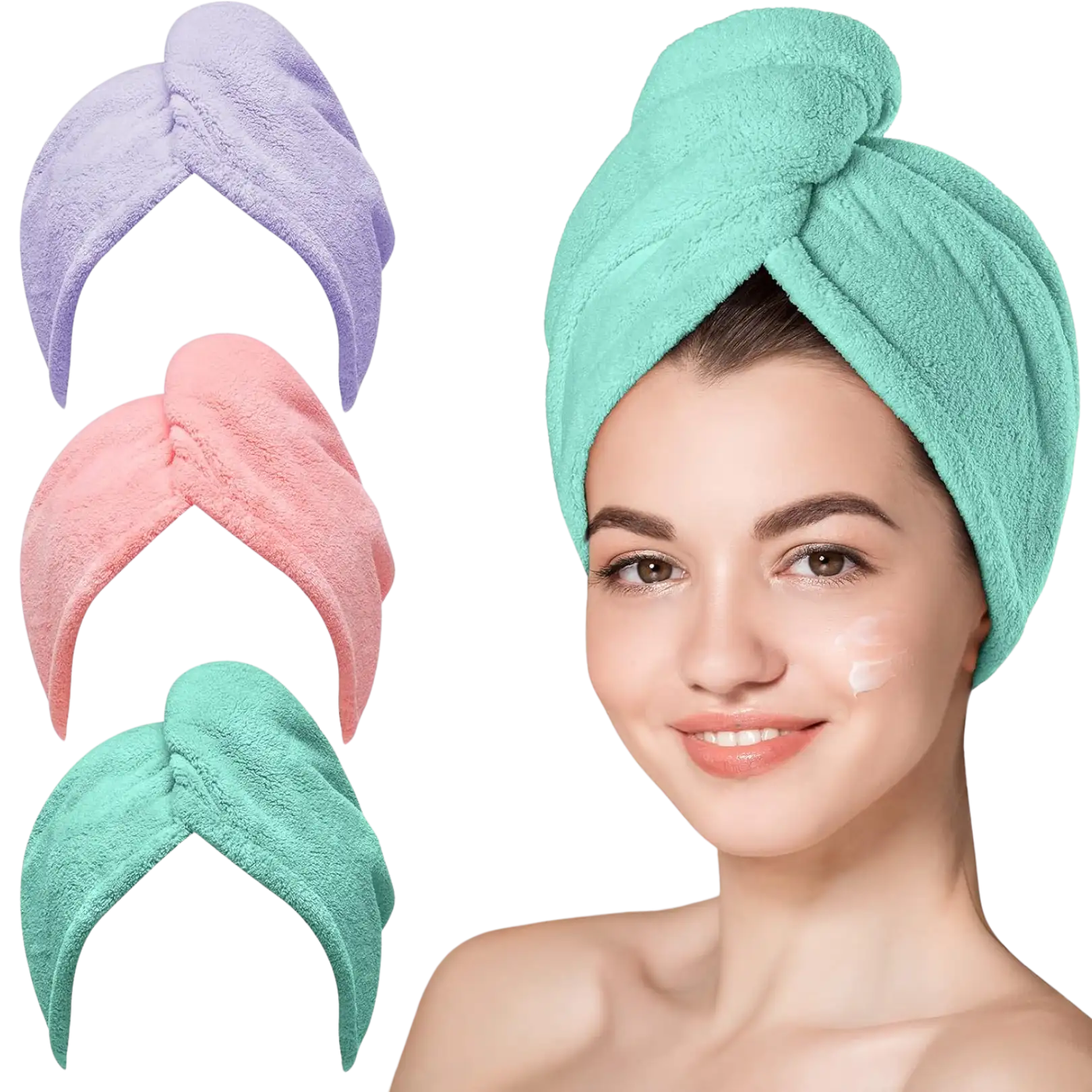 Toallas de Microfibra para el Cabello Hicober (Set de 3)