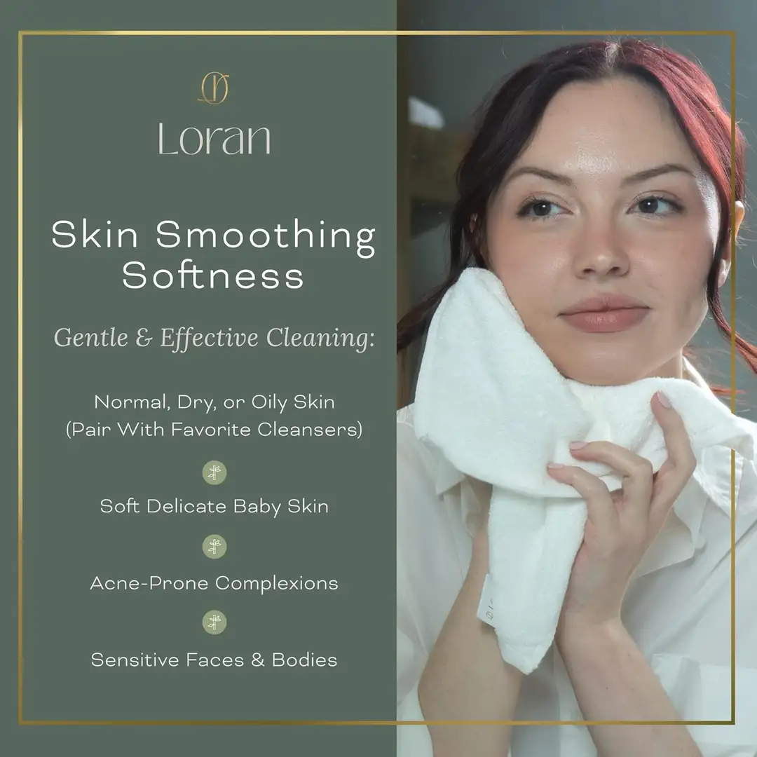 Toallas Faciales de Bambú Orgánico Loran (Set de 6 Toallas)