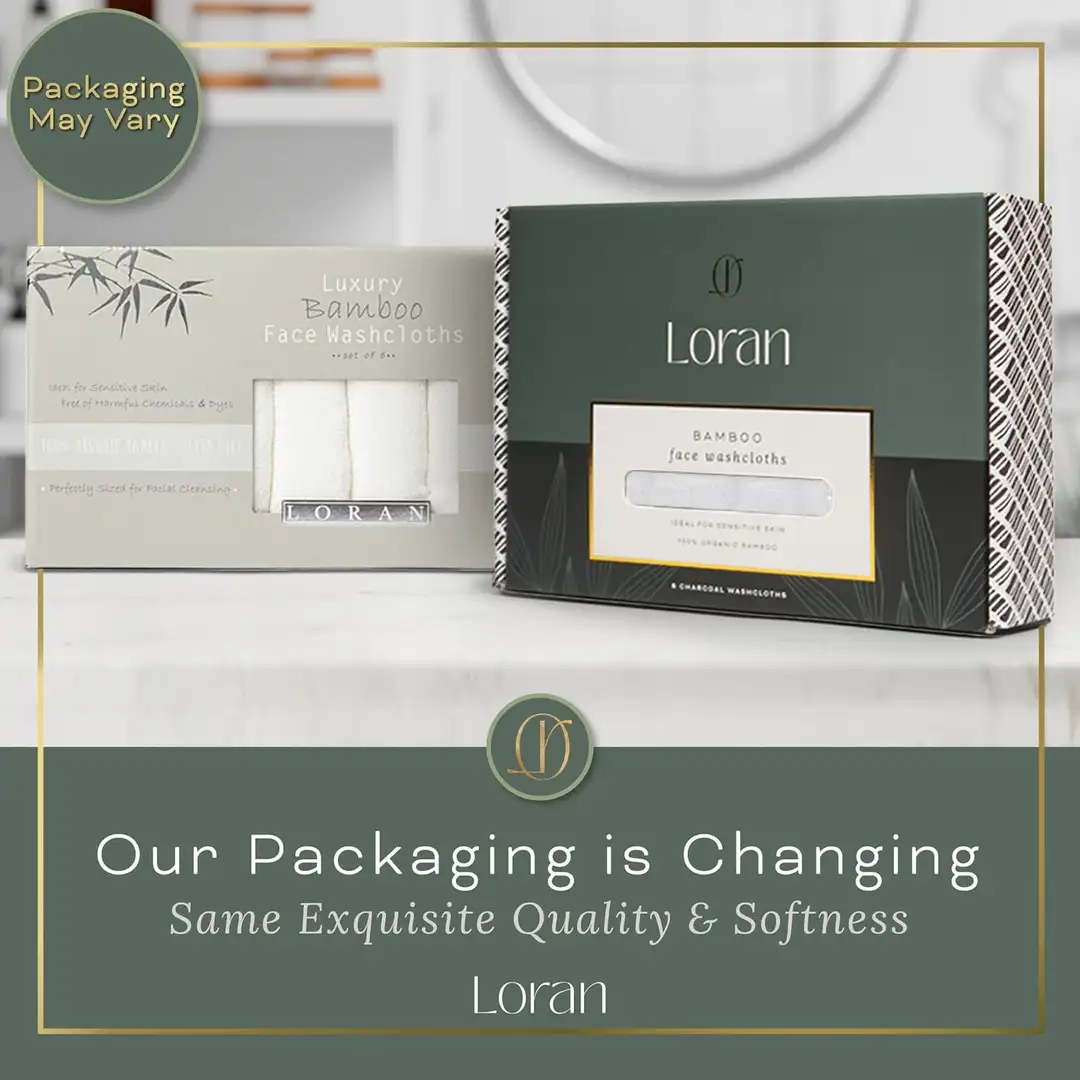 Toallas Faciales de Bambú Orgánico Loran (Set de 6 Toallas)