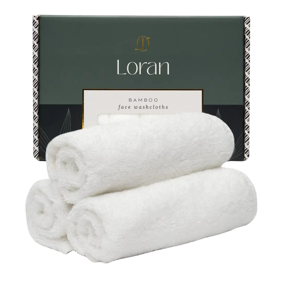 Toallas Faciales de Bambú Orgánico Loran (Set de 6 Toallas)