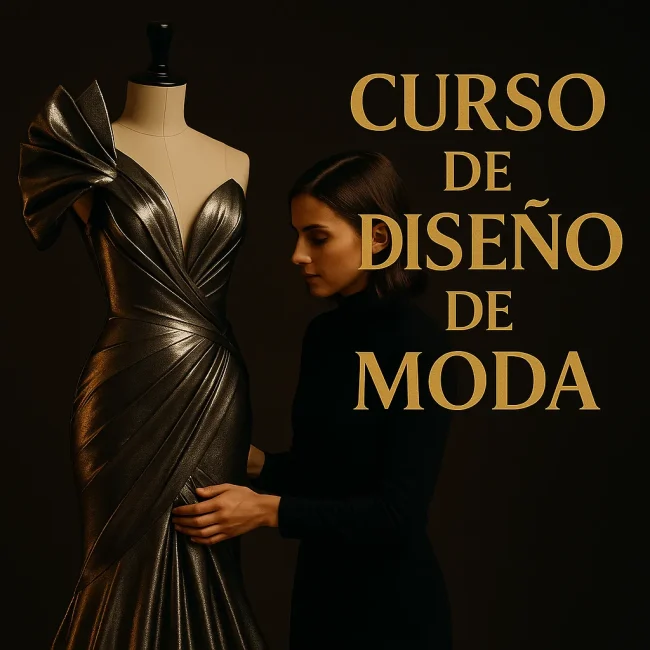 Ajuste de vestido metálico dorado estilo gala por diseñadora. Curso de Diseño de Moda.