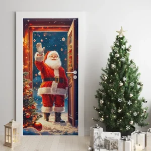 Tela Funda Navideña para Puerta de Textti