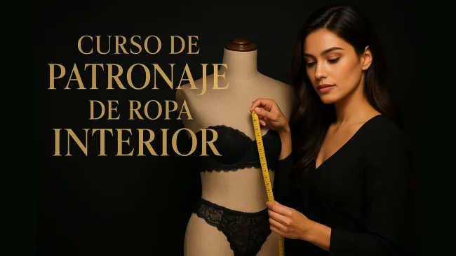 Miniatura premium del Curso de Patronaje de Ropa Interior con diseñadora midiendo lencería en maniquí