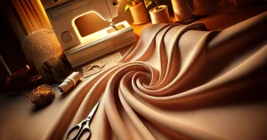 Primer plano de tela piel de durazno, mostrando su textura suave y aterciopelada, ideal para confección de prendas cómodas y ajustadas.