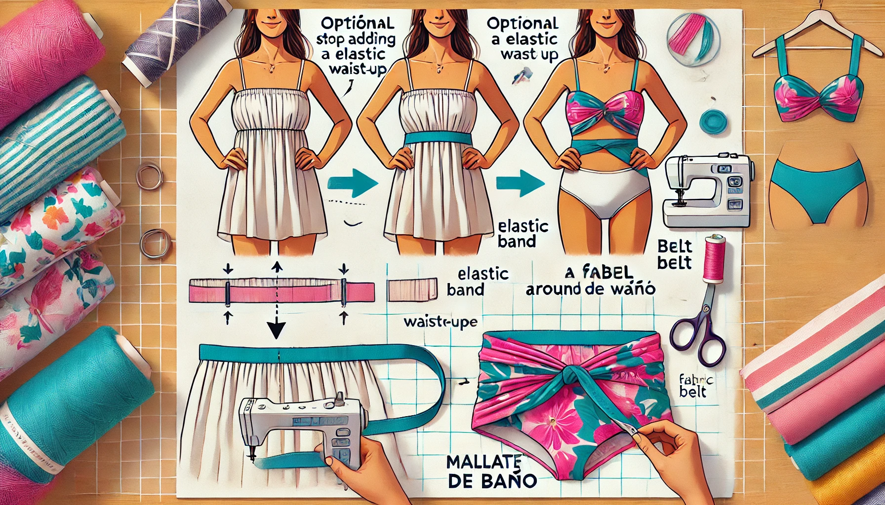 Instrucciones para agregar cierre o ajuste en salidas de baño para playa