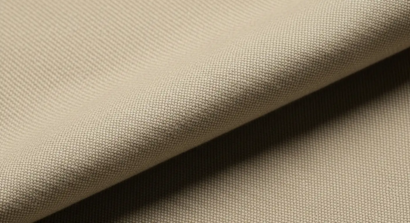 Tela de gabardina de algodón, una clase de tela resistente y elegante ideal para abrigos y pantalones.