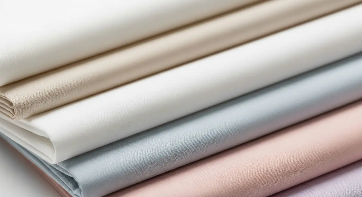 Primer plano de sábanas de algodón, uno de los mejores materiales para sábanas por su confort.