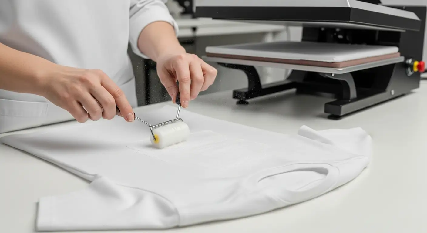 Preparación de una tela de algodón para una de las técnicas de sublimación, aplicando un producto especial que permitirá la transferencia de tinta.