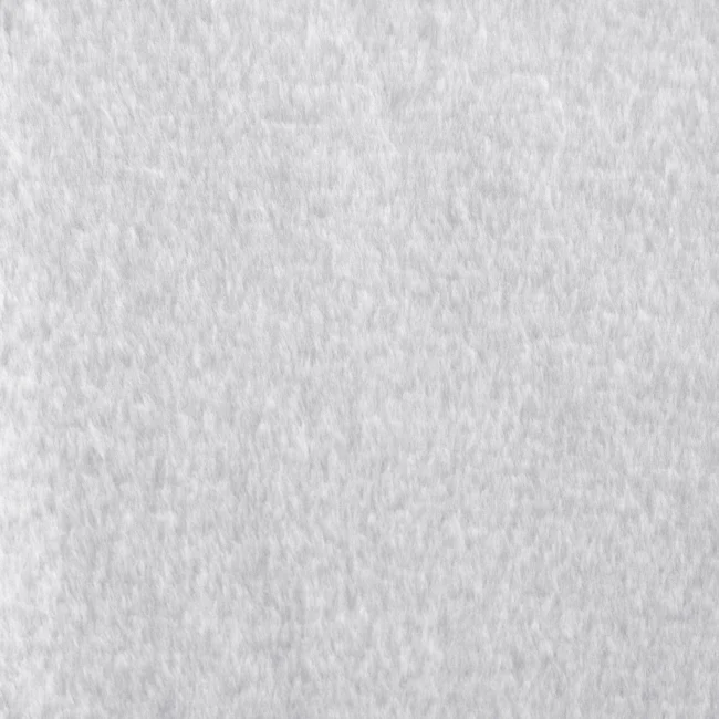 Tela Peluche Rabbit color blanco por metro, textura tipo piel de conejo, 1 cm de pelo